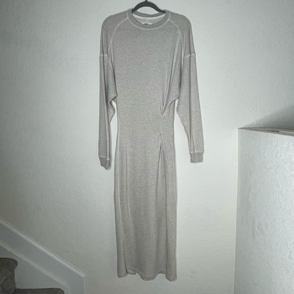 Isabel Marant ETOILE Long Sleeve Sweater Terry Maxi Dress Size EU38 US8 Cream